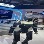 Humanoid robot prototype on display at industrial technology exhibition